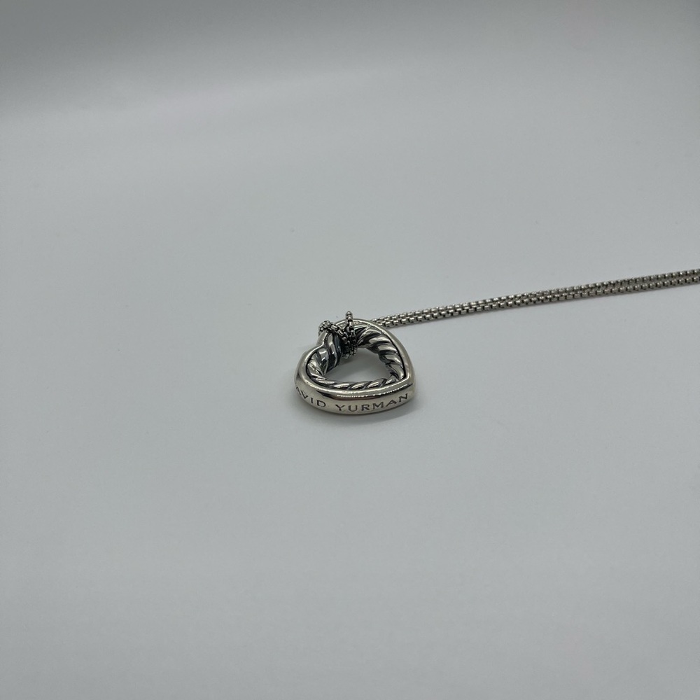 David Yurman Sterling Silver Heart Necklace - Picture 12 of 14